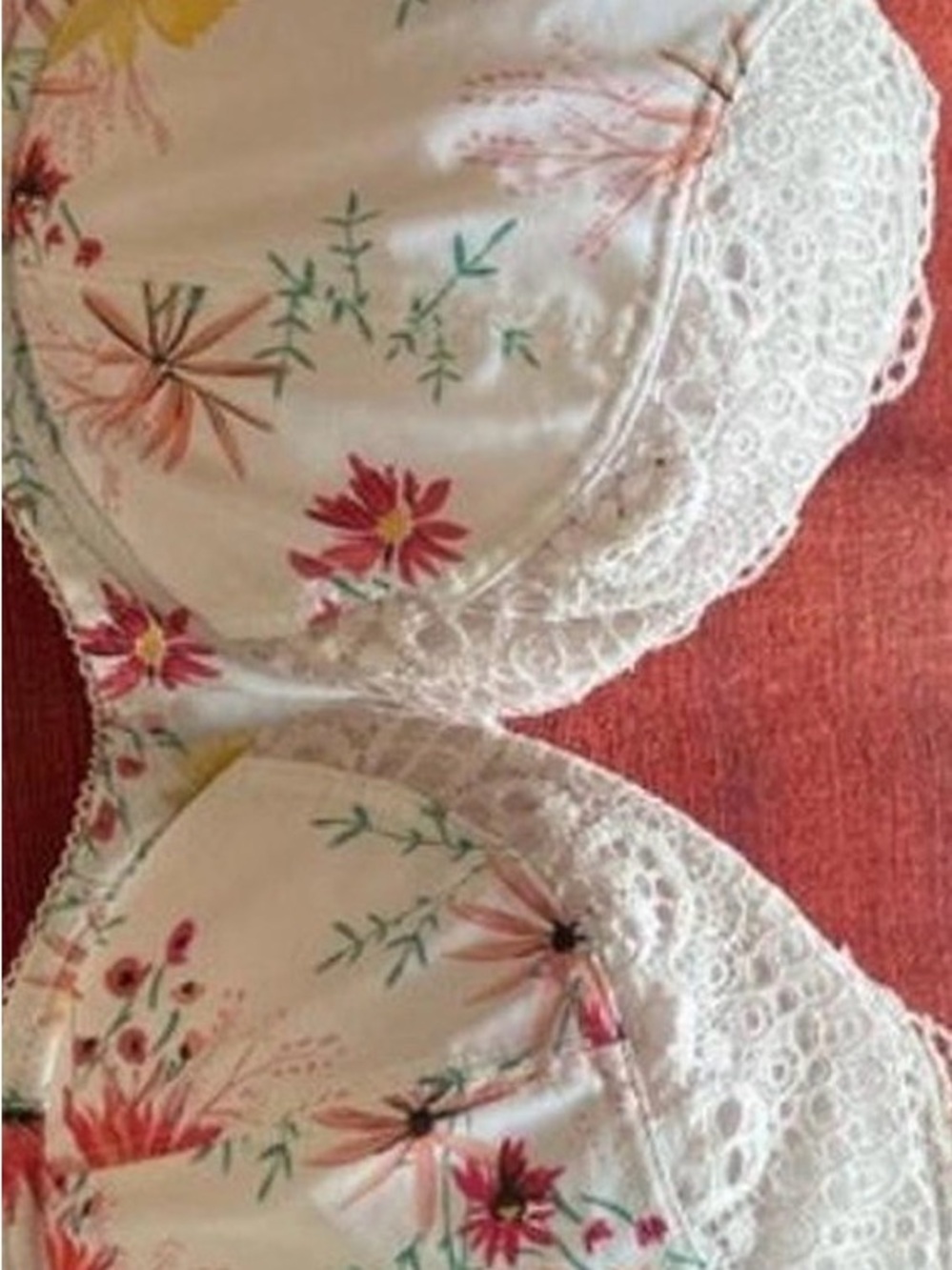 Freya Womens Florri Underwire Balcony Plunge Bra Sz32I White Floral - Picture 4 of 5